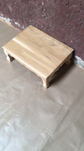 MAISAKPHRAE  ฐานโต๊ะหมู่บูชา โต๊ะบูชา ไม้สักแท้ หมู่ 7 หน้า 4 กว้าง 34 ซม. ยาว 48 ซม. สูง 17 ซม. (เฉพาะฐาน) ไม่ทำสี