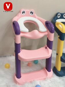 Thang bô vệ sinh V-BABY W1 có nắp thu nhỏ bồn cầu gấp gọn tiện lợi dùng cho bé trai và bé gái có sẵn tay vịn đi kèm