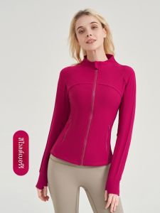 เสื้อคลุมโยคะสำหรับผู้หญิง ทรงสลิมฟิต แขนยาว ผ้าไนลอน ระบายอากาศได้ดี แห้งเร็ว ดูดซับเหงื่อได้ดี ชุดออกกำลังกายแบบสวมหัว