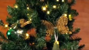 6/12Pcs Christmas Tree Butterfly Decorations 3D Glitter Hollow Butterfly Ornaments Hanging Butterfly Party Decorations for Birthday Baby Shower Wedding Christmas Decor