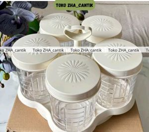 satu set toples lima 5 daun wadah kueh kering lebaran