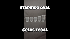 Gelas Plastik Oval Tebal STARINDO Ukuran 18 OZ isi 50 pcs / Gelas Oval Bening