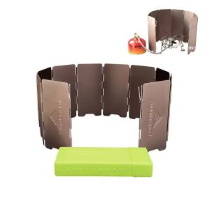 CAMPINGMOON Workmanship folding 10 Aluminum Plates Camping Cooker Wind Shield gas cover camping gas stove windshield for Stove