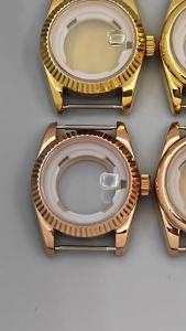 Starry Sky 31mm Ladys Sapphire Glass Gold/Rose Gold Series Watch Case Watch Parts Fit NH05 Automatic Movement Watch Accessories