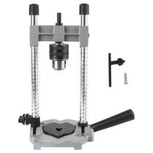Multi-Functional 0-45 Degree Angle Drill Stand Adjustable with Steel Column for Woodworking Power Tool Aluminum Base