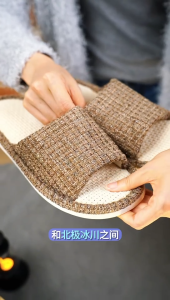 Womens slippers linen indoor slippers fashionable simple breathable tweed sweat-absorbent and non-sticky student apartment bedroom slippers