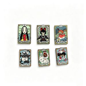 Bandai | 6 Chiếc Anime Động Vật Men Thổ Cẩm Bộ Mèo Hoạt Hình Thiết Kế Kim Loại Chân Ghim Phụ Kiện Thời Trang Lý Tưởng Món Quà Trang Sức Cho Bé Gái Ba Lô