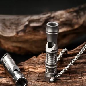 Whistle Spot New Titanium Alloy EDC Outdoor Light Tweeter Single Tube Titanium Alloy Whistle Help Whistle