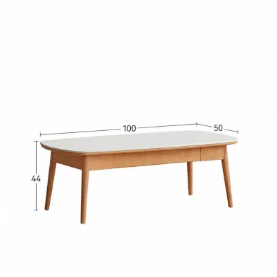 WEISHA | Modern Nordic Solid Wood Living Room Tea Table with Stone Panel