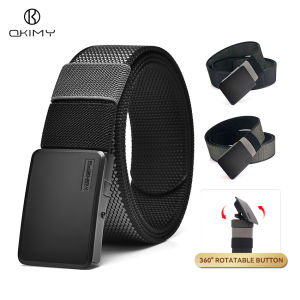 OKIMY Men Belt Outdoor Tactical Belt Quick Release Buckle Belt Rotating Buckle Nylon Waistband Double-Sided Two-Color Belt Youth Sports Canvas Pant Belt Simple Nice Waistband Nylon