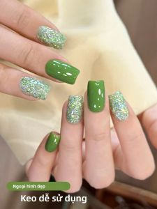 Bộ Sơn Gel Trang Trí Móng Tay Candy Sequins 6ml*2 Màu Trơn 2 Tùy Chọn Màu Sắc Với Kim Tuyến Xanh Phổ Biến Mùa Xuân Hè