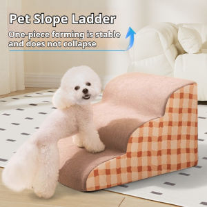 Non-slip Pet Dog Stairs 3 Steps for Bed Sofa Cats Ladder Ramp Washable High-Density Sponge Foam for Elderly Small Dog