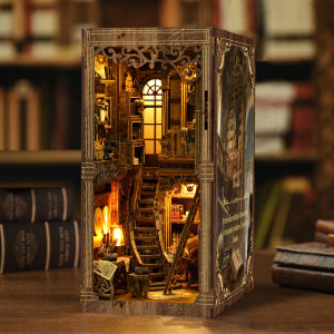 Vintage Book Collection Room Wooden Book Nook DIY Kit - 3D Puzzle House Model Christmas & Black Friday Craft Gift