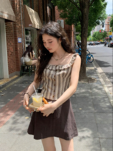 Mixd | Color Blocking Ruffled Tank Top Female Summer