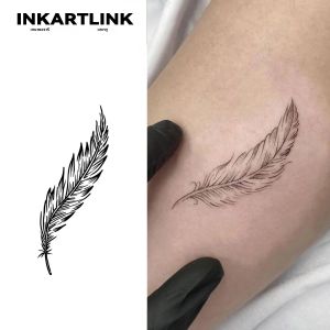 3 ชิ้น Feather รอยสักชั่วคราว Last ถึง 15 วันใหม่เทคโนโลยี Magic กันน้ํากึ่งถาวรสติกเกอร์