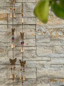 เครื่องประดับกระดิ่งโลหะมือทำ กระดิ่งลมแขวนสำหรับตกแต่งบ้านสไตล์อินเดีย เครื่องประดับตกแต่งประตูสำหรับร้านโยคะและบ้านพักเช่า