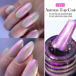 LILYCUTE 7ML Auroras Top Coat Nail Gel Laser Auroras Effect Gel Nail Polish Nails Manicure Soak Off UV LED No Wipe Top Coat