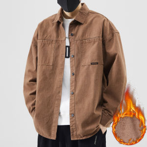 Jeep Spirit Mens Casual Cotton Work Shirt Jacket Long Sleeve Spring Autumn Outerwear Fashion Urban Style Standard Fit