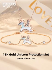 Grace Girl | Gift For Girlfriend Wife Bracelet Necklace 18K Gold