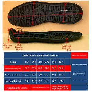 Wear-Resistant Rubber Shoe Sole Anti-Slip Adhesive Pads for Shoes Accessories Durable Sole Material for Enhanced Traction