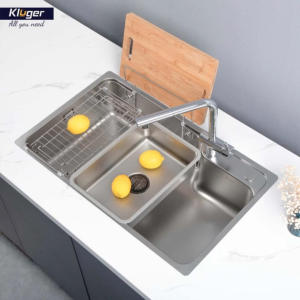 Chậu rửa Kluger Haru Series KH8048FS inox 304 liền khối độ dày 1.0mm bề mặt linen chống xước
