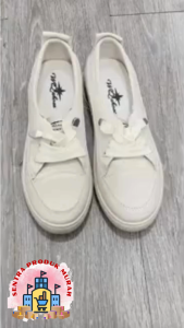 Sepatu Sneakers  Wanita Casual Wanita Model Flatshoes Elegan Tali Polos Woman Trendy Fashion SPM