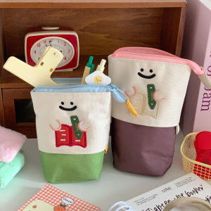 Cute Cartoon Large Capacity Foldable Pencil Case for Girls New 2025 Stationery Box High Aesthetic Retractable Pen Holder