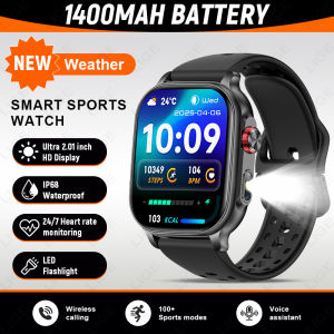 LIGE | LIGE New 1400mAh Large Battery Smart Watch Outdoors LED Flashlight Watches Health Monitoring Sports Smartwatch For Holiday Gifts
