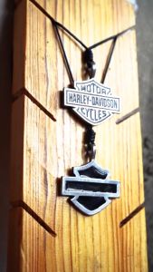 Pewterland Pendant 2D Harley Davidson Logo Series: Kalung 2 Dimensi Bahan Logam Timah Pria & Wanita
