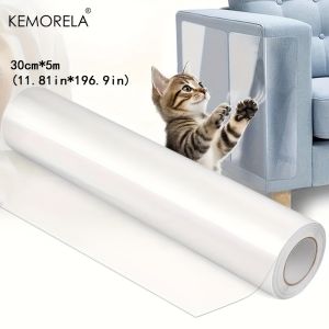 KEMORELA 1 Roll Cat Scratch Protector Self-Adhesive Scratch Protector Transparent Scratch Film Tape Sofa Wall Door Protection