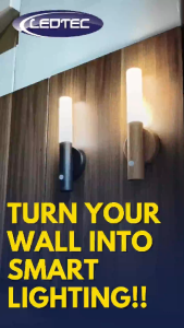 LEDTEC Nordic Wall Wand Light Motion Sensor Detachable Magnetic Base Warm White USB-C Rechargeable LED Night Light Wall Sconce ABS Acrylic Body Portable Flashlight for Bedroom Hallway Indoor