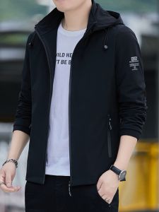 ROMON | Lormen Mens Fleece Lined Jacket Casual Loose Fit Windproof Warmth Hooded Autumn Winter Sportswear Outerwear Polyester Fiber