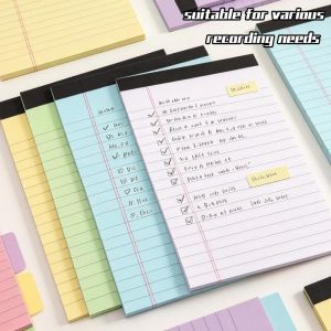 6Pcs Ruled Notebook 20.5x12.7cm Tear-Off Glue Top 6 Colors Double Adhesive Paper Smooth Writing for Notes Office School