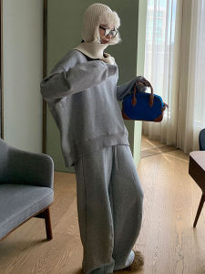 Fashionable Sporty Sweatshirt Set Womens Casual Autumn Winter High-End Small Fragrance Style Comfortable Cotton Polyester