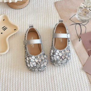 Fashionable Princess Rhinestone Flats Soft Bottom Girls Shoes