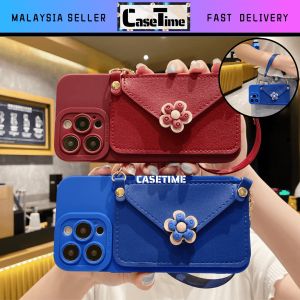 SAMSUNG A32 A34 A53 4G 5G daisy flower wallet short strap camera protection soft case