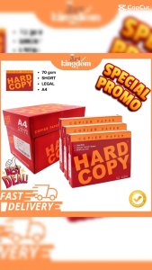 Hard Copy Bond Paper 70 GSM – A4 / Short / Long Legal Size | 500 Sheets | Quality Print & Copy Paper | Office & School