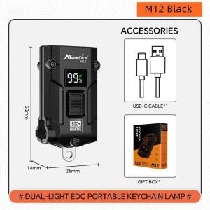 Alonefire | Alonefire M12 EDC Dual light Mini Led Small Flashlight Keychain Torch Camping Travel Emergency Lighting Stair Key Chain Lights