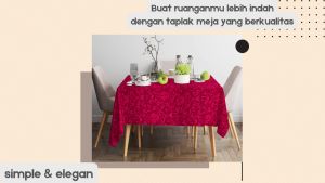 Taplak meja/alas meja ruang makan & ruang tamu polos embos LP