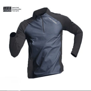 เสื้อยืดผู้ชายแห้งเร็ว ทรงหลวม แขนยาว ระบายอากาศได้ดี ยืดหยุ่นได้ดี สำหรับการออกกำลังกาย วิ่ง ฟิตเนส วิ่ง ลำลอง ผู้ชาย