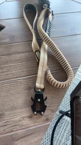 Tactical Dog Leash Shock Absorbing Lead with 2 Padded Handle Metal Clip Car Seatbelt Strong No Pull Leash for Medium Large Dogs