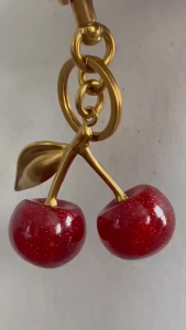 Cherry Lucu Bag Charm Cherry Keychain Hanging Charm Tas Cherry Charms Untuk Wanita