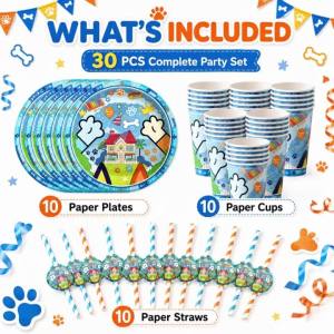 Anime Blue Dog Themed Birthday Party Decoration Set Christmas Tableware Birthday Celebrations Indoor Outdoor Fashion Gatherings
