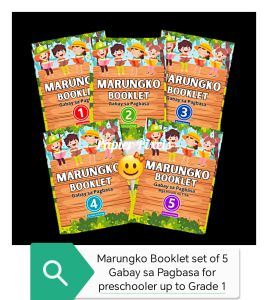 Marungko set of 5 booklet gabay sa pagbasa preschool to grade 1 basic reading for beginners kids learn to read simple wo