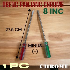 OBENG PANJANG MINUS 8INC LAPIS CHROME GAGANG PLASTIK D3617