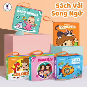 Sách Vải Song Ngữ - Đồ Chơi Giáo Dục Sớm Giúp Bé Phát Triển Ngôn Ngữ Trí Tuệ Vận Động Montessori