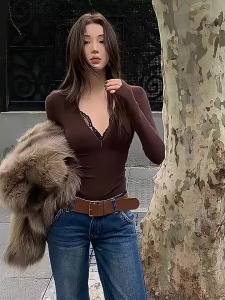 JIFANPAUL | Retro Decorative Suede Brown Belt