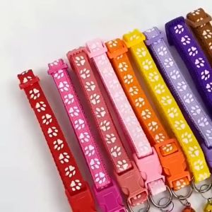 Pet Collar Dog Collar Cat Collar Puppy kitten Collar Footprint Nylon Reflective with Bells