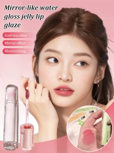Womens National Lip Gloss Watery Jelly Tea Mirror Lip Glaze Jelly Round Lip Gloss Glass Lip Honey