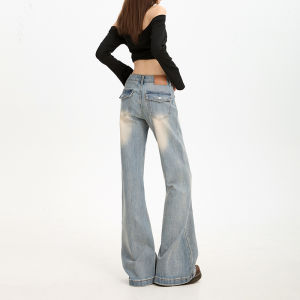 Retro American Flared Jeans Womens Winter New Design Slimming Versatile Non-Matching Leggings Pants Casual Cotton Denim